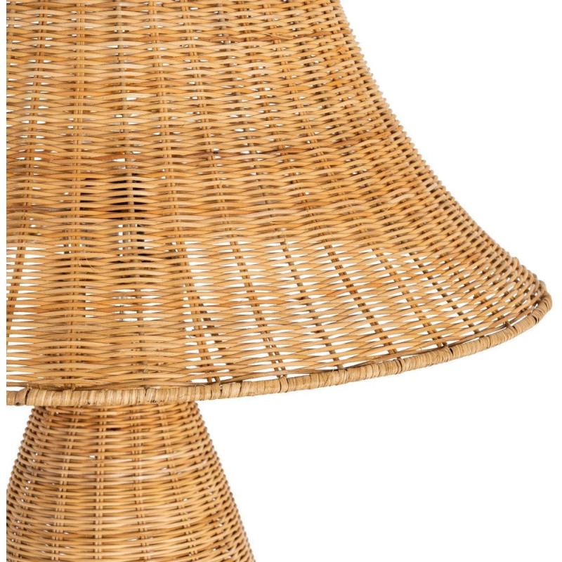 Grand Lampadaire bohème chic Hauteur 118 cm en Rotin Naturel Tressé Métal Enlian - 4