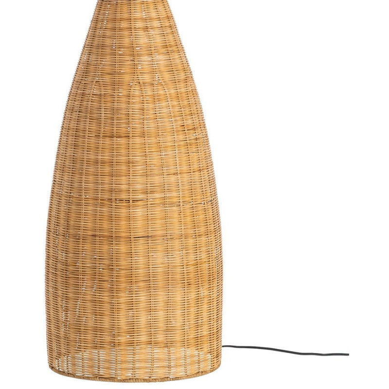 Grand Lampadaire bohème chic Hauteur 118 cm en Rotin Naturel Tressé Métal Enlian - 6