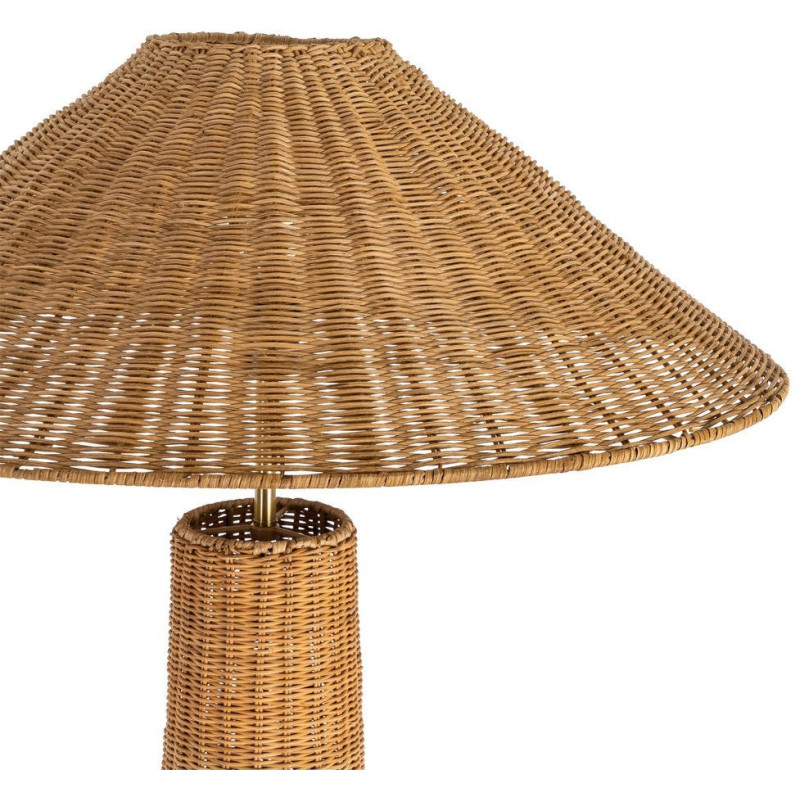 Grand Lampadaire bohème chic Hauteur 147 cm en Rotin Naturel Tressé Métal Sorvan - 3