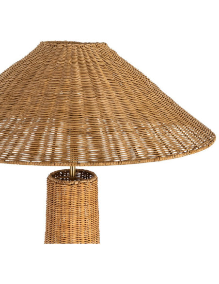 Grand Lampadaire bohème chic Hauteur 147 cm en Rotin Naturel Tressé Métal Sorvan - 3