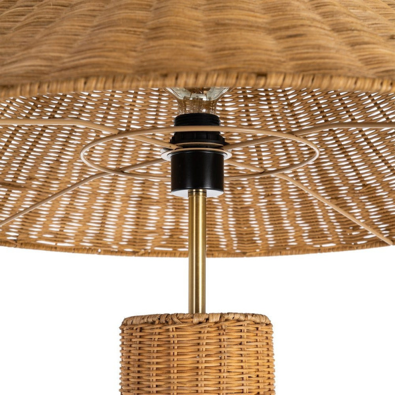 Grand Lampadaire bohème chic Hauteur 147 cm en Rotin Naturel Tressé Métal Sorvan - 4