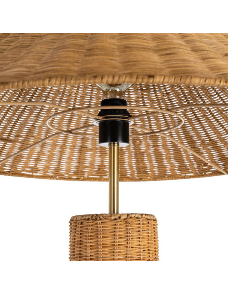 Grand Lampadaire bohème chic Hauteur 147 cm en Rotin Naturel Tressé Métal Sorvan - 4