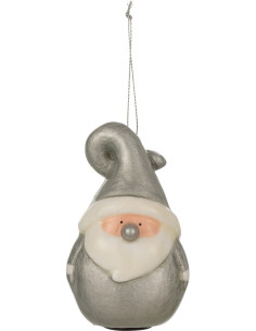 Suspension de Noël Père Noël Nez brillant en Résine Argenté - 2
