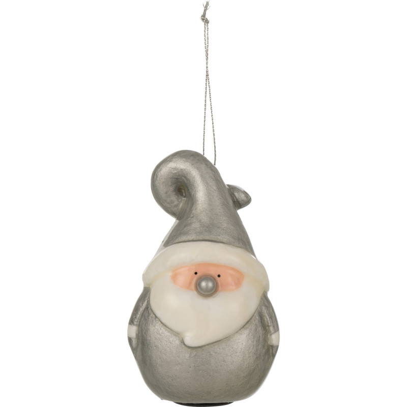 Suspension de Noël Père Noël Nez brillant en Résine Argenté - 2