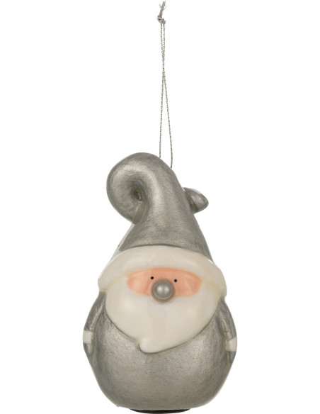 Suspension de Noël Père Noël Nez brillant en Résine Argenté - 2