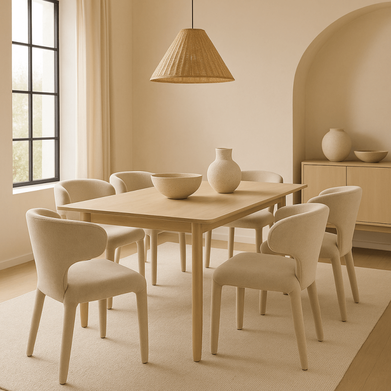 Chaise organique minimaliste en Tissu Vieux taupe Halina (Lot de 2) - 2