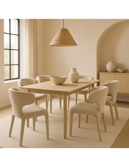 Chaise organique minimaliste en Tissu Vieux taupe Halina (Lot de 2) - 2