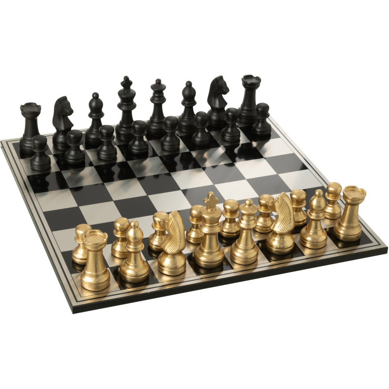 Grand Échiquier moderne chic 60 cm en Résine Doré Noir Cavalys - 1