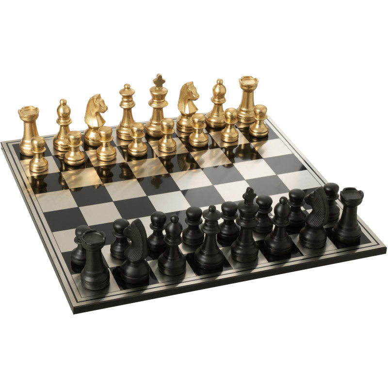 Grand Échiquier moderne chic 60 cm en Résine Doré Noir Cavalys - 2
