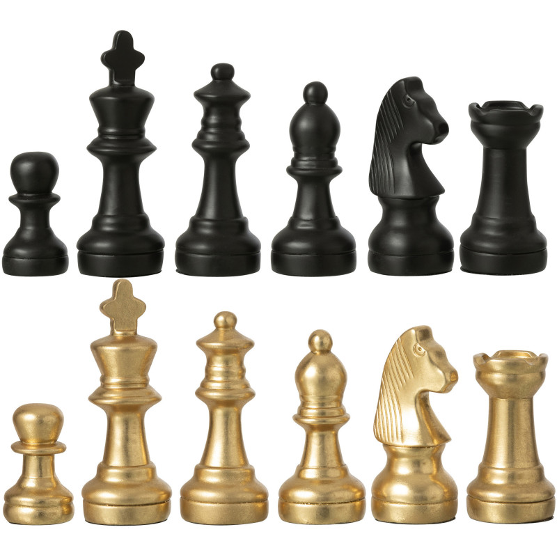 Grand Échiquier moderne chic 60 cm en Résine Doré Noir Cavalys - 4