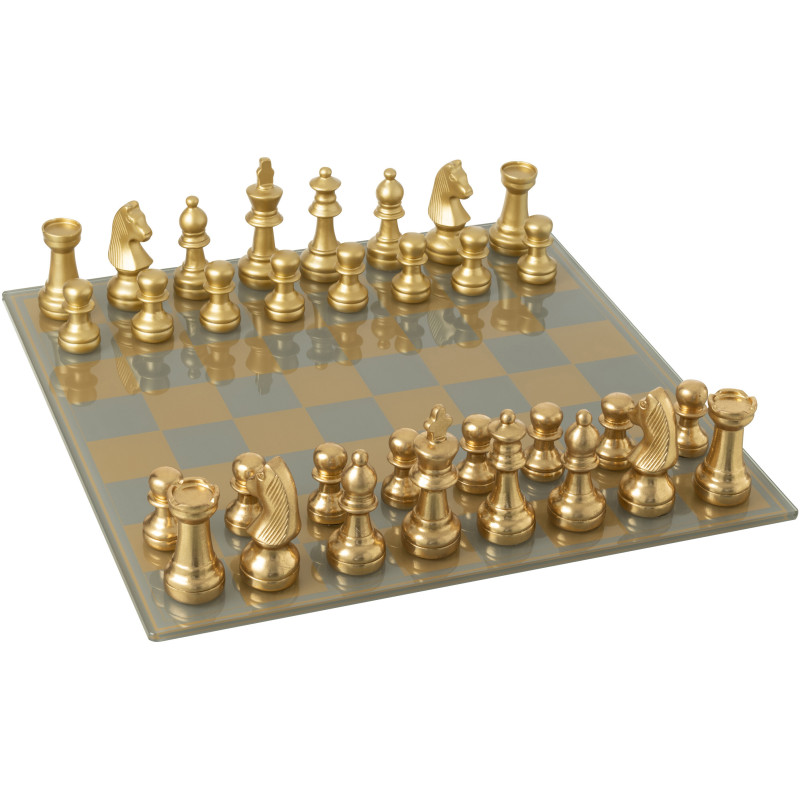 Grand Échiquier moderne chic 60 cm en Résine Doré Chekmat - 1