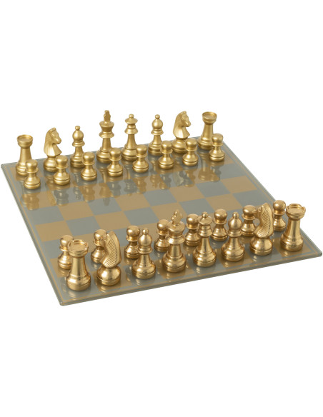 Grand Échiquier moderne chic 60 cm en Résine Doré Chekmat - 1