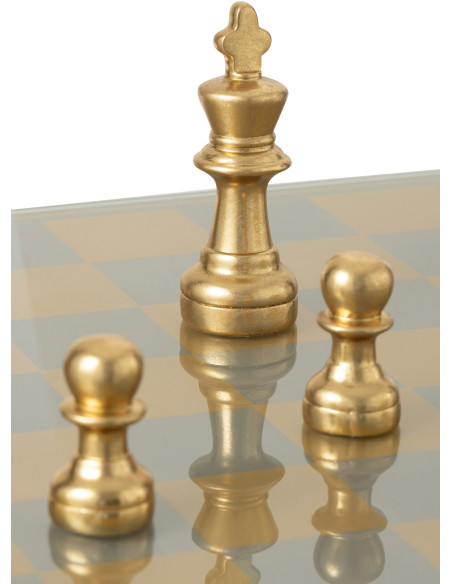 Grand Échiquier moderne chic 60 cm en Résine Doré Chekmat - 5