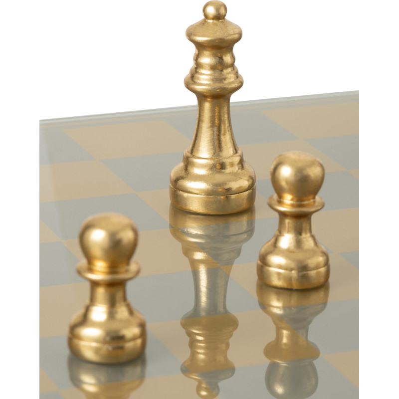 Grand Échiquier moderne chic 60 cm en Résine Doré Chekmat - 6
