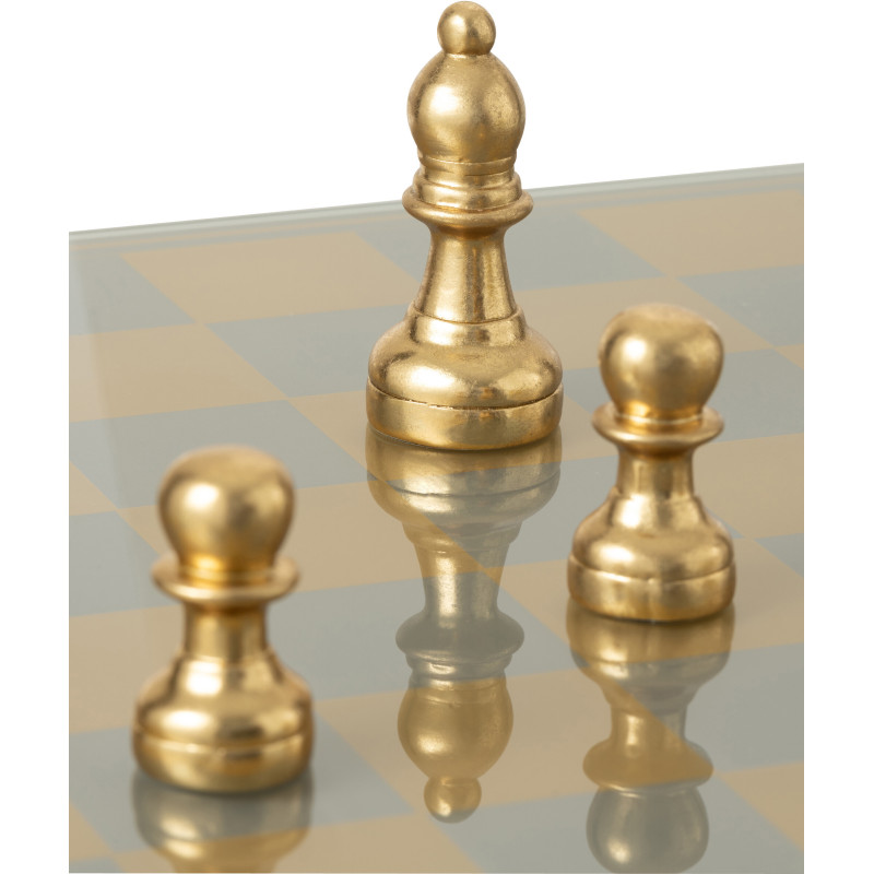 Grand Échiquier moderne chic 60 cm en Résine Doré Chekmat - 7