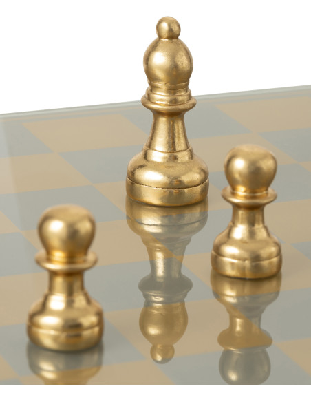 Grand Échiquier moderne chic 60 cm en Résine Doré Chekmat - 7