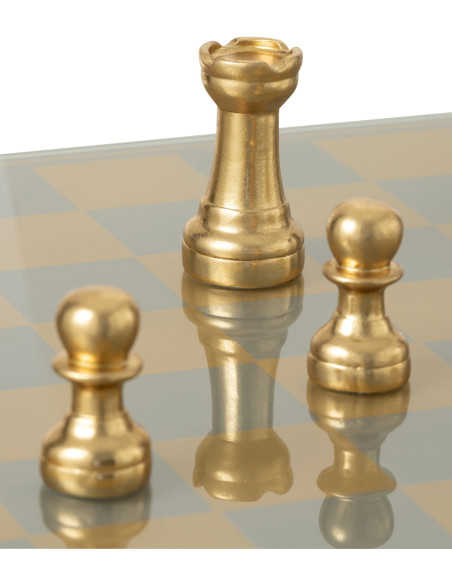 Grand Échiquier moderne chic 60 cm en Résine Doré Chekmat - 8