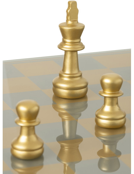 Grand Échiquier moderne chic 60 cm en Résine Doré Chekmat - 11