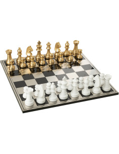 Grand Échiquier moderne chic 60 cm en Résine Doré Blanc Cavalys - 1