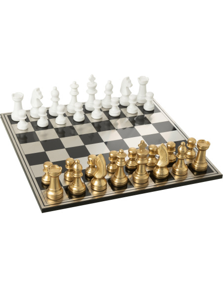 Grand Échiquier moderne chic 60 cm en Résine Doré Blanc Cavalys - 3