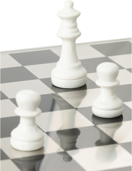 Grand Échiquier moderne chic 60 cm en Résine Doré Blanc Cavalys - 7