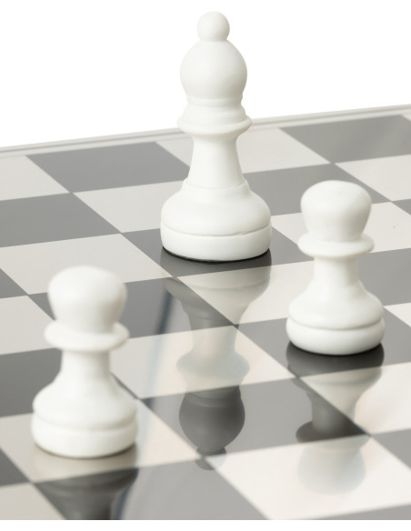 Grand Échiquier moderne chic 60 cm en Résine Doré Blanc Cavalys - 8