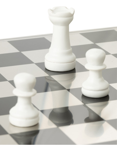 Grand Échiquier moderne chic 60 cm en Résine Doré Blanc Cavalys - 9