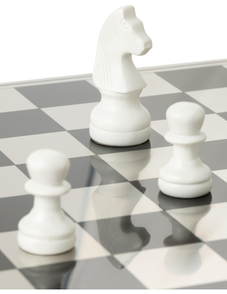 Grand Échiquier moderne chic 60 cm en Résine Doré Blanc Cavalys - 10