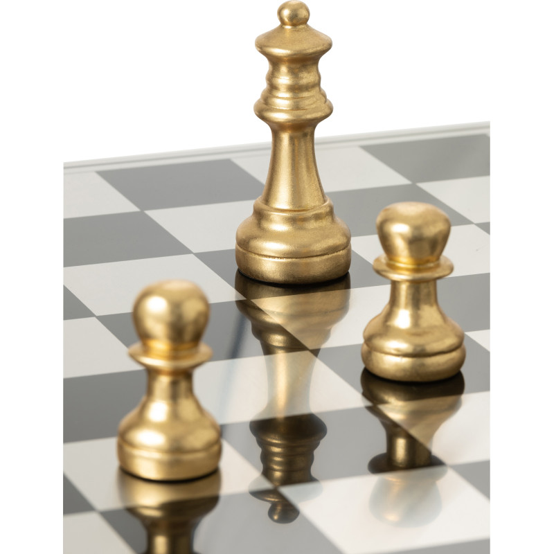 Grand Échiquier moderne chic 60 cm en Résine Doré Blanc Cavalys - 13