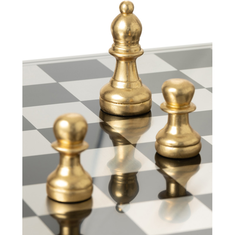 Grand Échiquier moderne chic 60 cm en Résine Doré Blanc Cavalys - 14