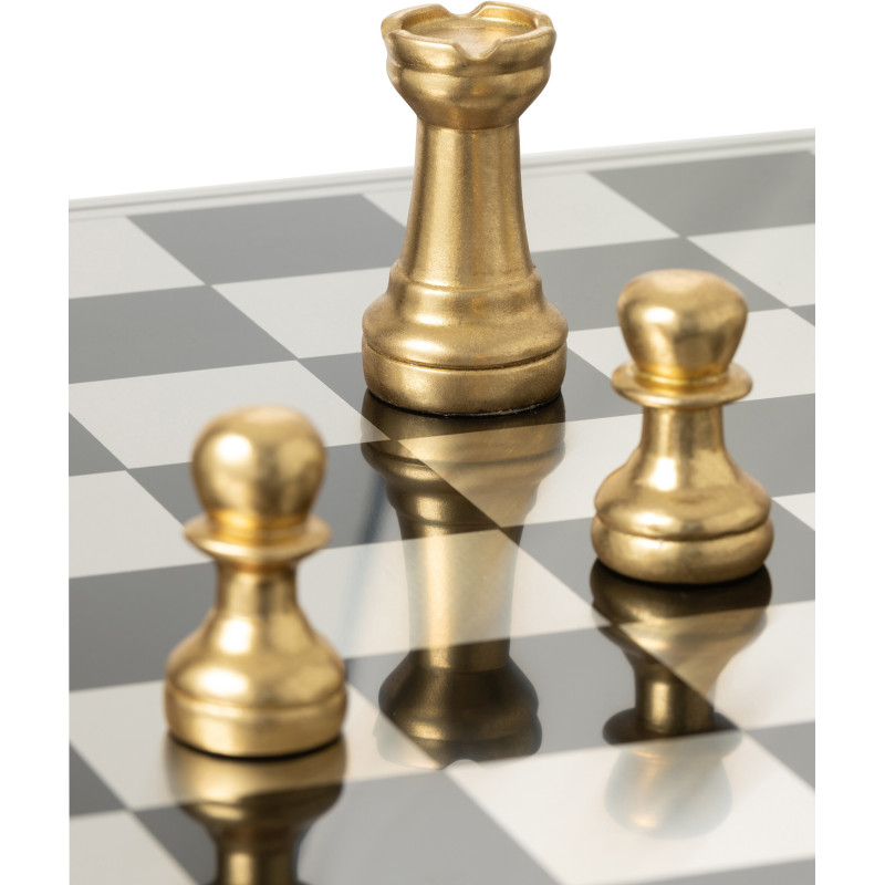 Grand Échiquier moderne chic 60 cm en Résine Doré Blanc Cavalys - 15