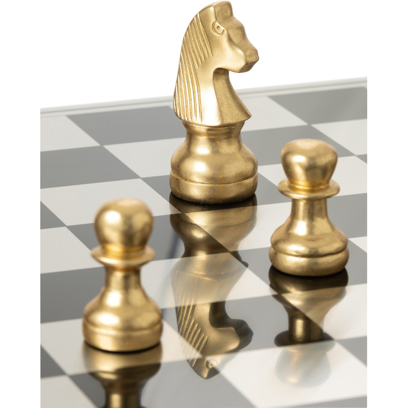 Grand Échiquier moderne chic 60 cm en Résine Doré Blanc Cavalys - 16
