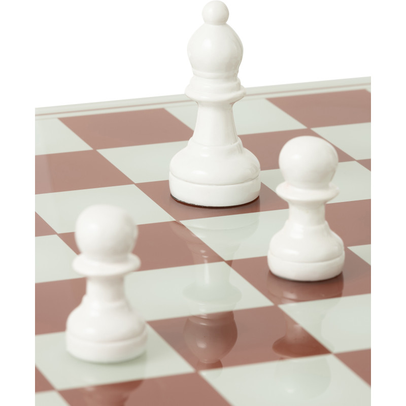 Grand Échiquier moderne chic 60 cm en Résine Blanc Rouge Stratellis - 13
