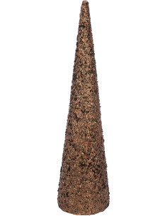 Grand Cône décoratif de Noël XXL Hauteur 120 cm en Sequins Marron foncé Brillant Mousse Brilloro - 1