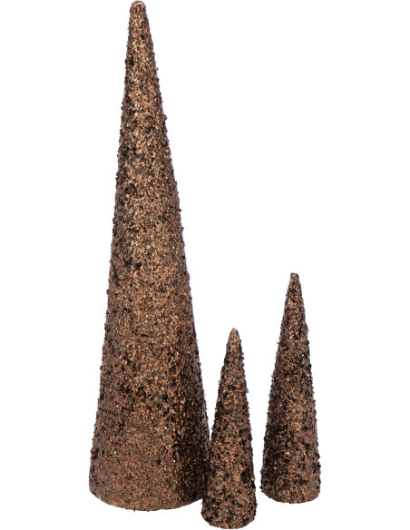 Grand Cône décoratif de Noël XXL Hauteur 120 cm en Sequins Marron foncé Brillant Mousse Brilloro - 2