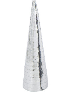 Grand Cône décoratif de Noël XL Hauteur 64 cm en Miroir Argenté Brillant Mousse Brilloro - 1