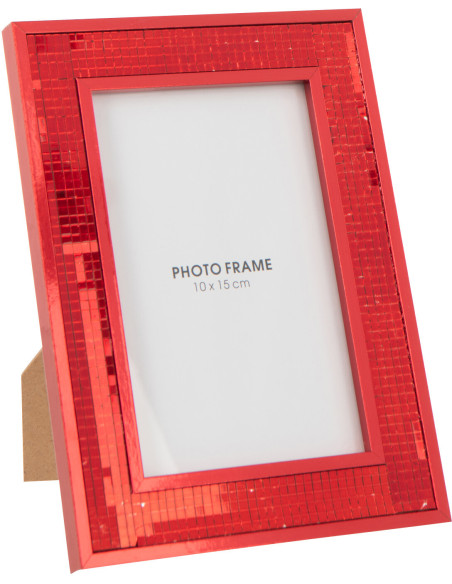 Petit Cadre photo boule à facettes en Miroir Rouge Pour photo 10x15 cm Disco - 1
