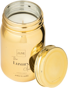 Bougie parfumée bocal Senteur orientale Amber & Vanilla 69 heures en Verre Doré The Luxury Club - 1