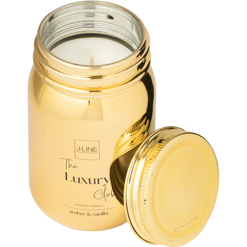 Bougie parfumée bocal Senteur orientale Amber & Vanilla 69 heures en Verre Doré The Luxury Club - 1