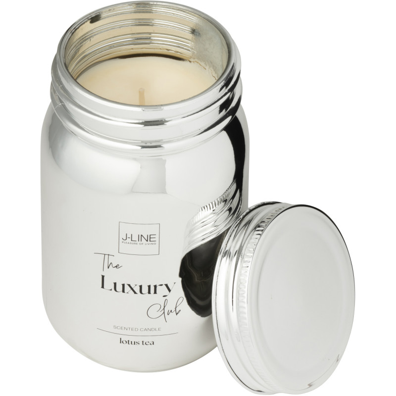 Bougie parfumée bocal Senteur fraîcheur Lotus tea 69 heures en Verre Argenté The Luxury Club - 1