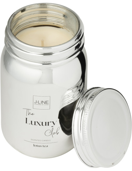 Bougie parfumée bocal Senteur fraîcheur Lotus tea 69 heures en Verre Argenté The Luxury Club - 1