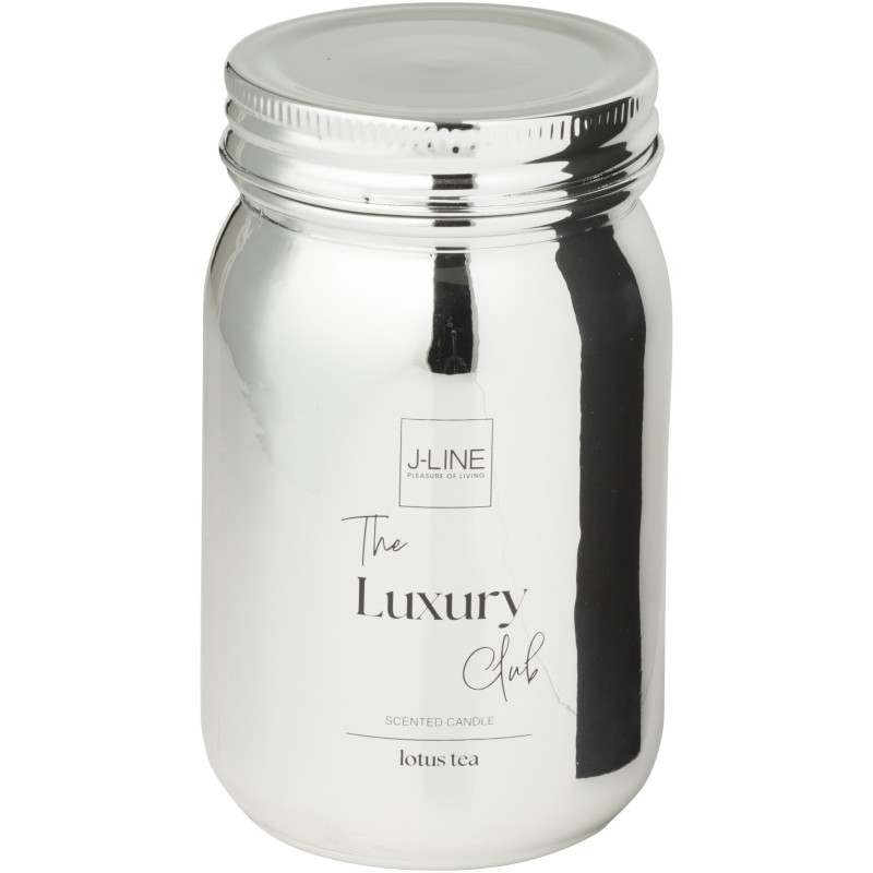 Bougie parfumée bocal Senteur fraîcheur Lotus tea 69 heures en Verre Argenté The Luxury Club - 2
