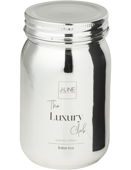 Bougie parfumée bocal Senteur fraîcheur Lotus tea 69 heures en Verre Argenté The Luxury Club - 2