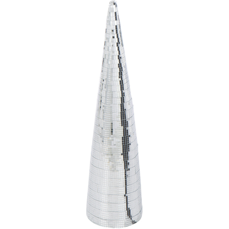 Grand Cône décoratif de Noël XL Hauteur 56 cm en Miroir Argenté Brillant Mousse Brilloro - 1