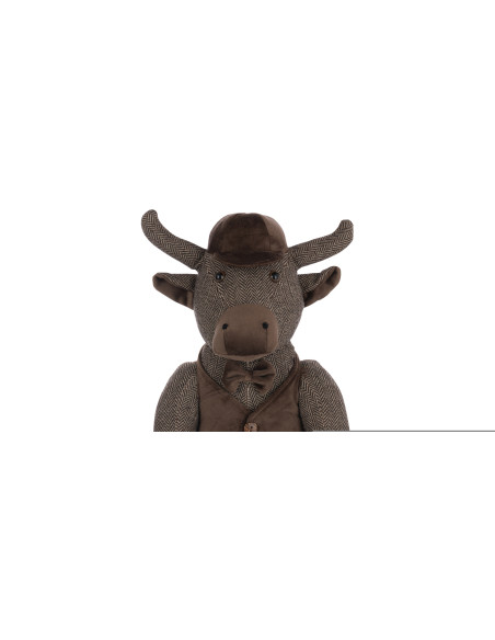 Grand Cale porte original Taureau chic Hauteur 36 cm en Tissu Marron foncé Bull - 2