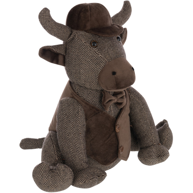 Grand Cale porte original Taureau chic Hauteur 36 cm en Tissu Marron foncé Bull - 1