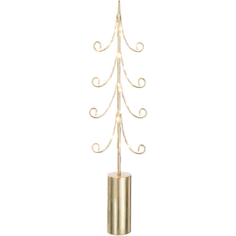 Grand Sapin de Noël déco design lumineux Hauteur 59 cm en Métal Doré Treesmas - 2