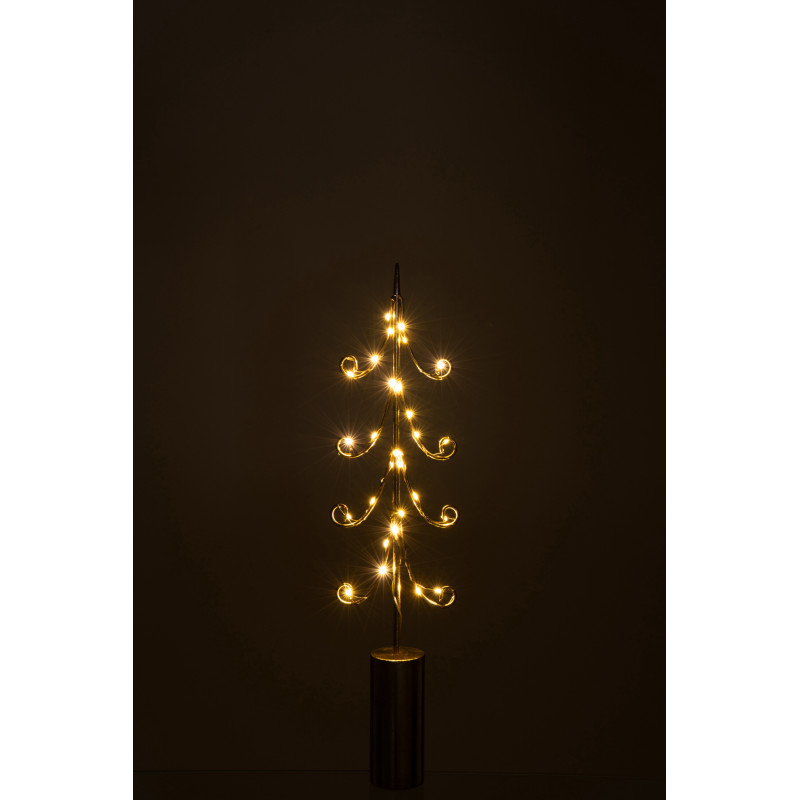 Grand Sapin de Noël déco design lumineux Hauteur 59 cm en Métal Doré Treesmas - 3
