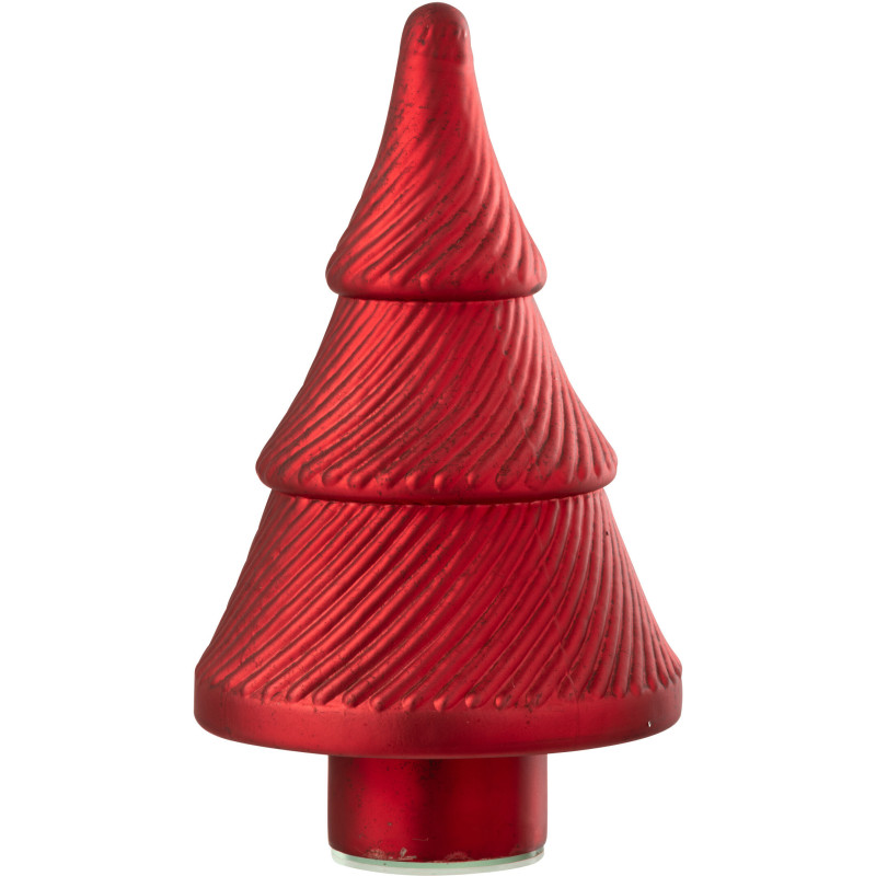 Grand Sapin de Noël déco Hauteur 30 cm en Verre Rouge Oxydé Obscyra - 1