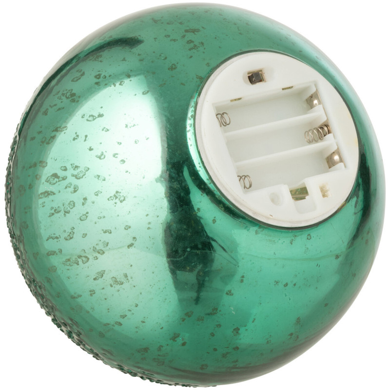 Boule décorative lumineuse Led 15 cm en Verre Vert Craquelé - 2